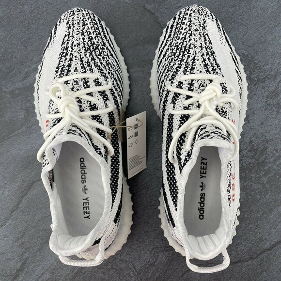 Adidas Yeezy Boost 350 v2 Zebra Size 11 Mens White Core Black Red Retro YZY SPLY - Picture 10 of 12